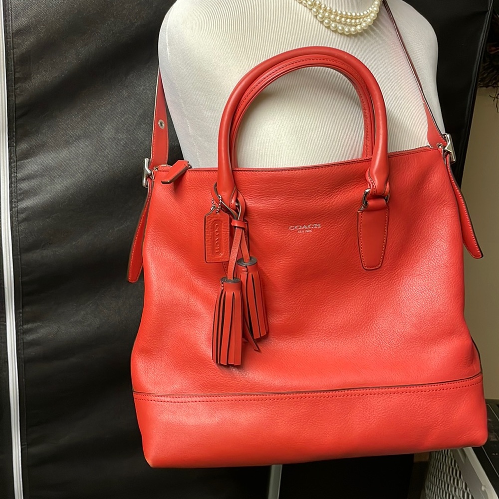 Coach Coral Red Shoulder Bag
